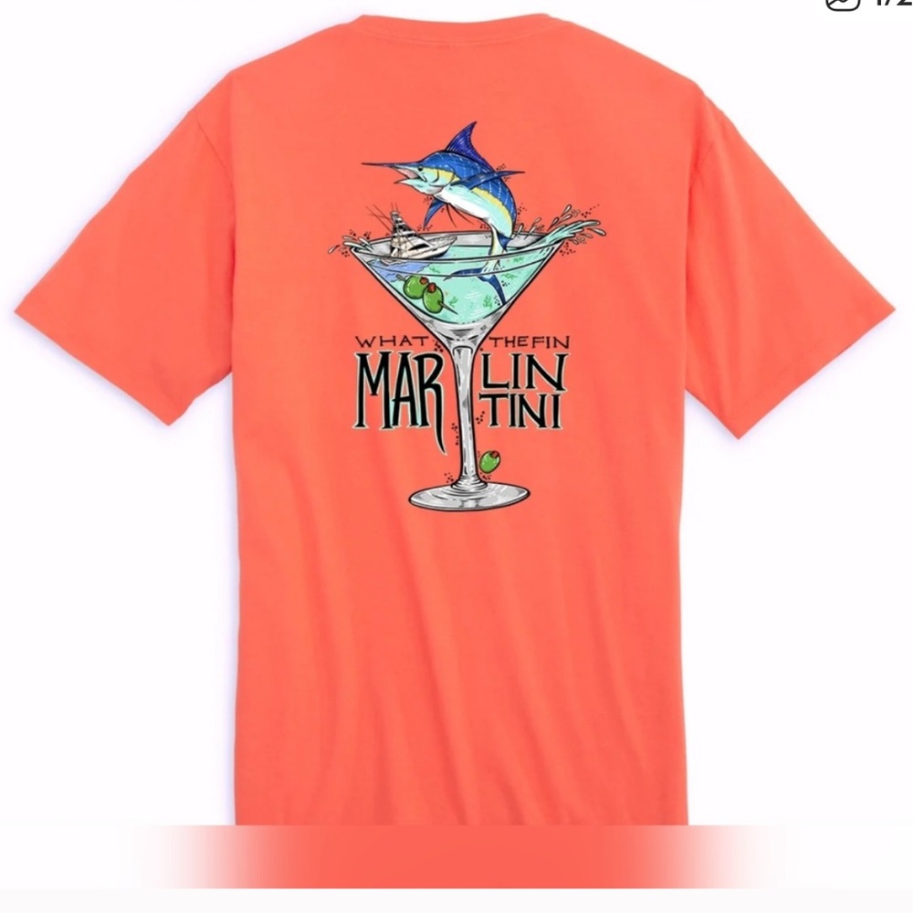 Vibrant Orange 'What The Fin' Men's T-Shirt